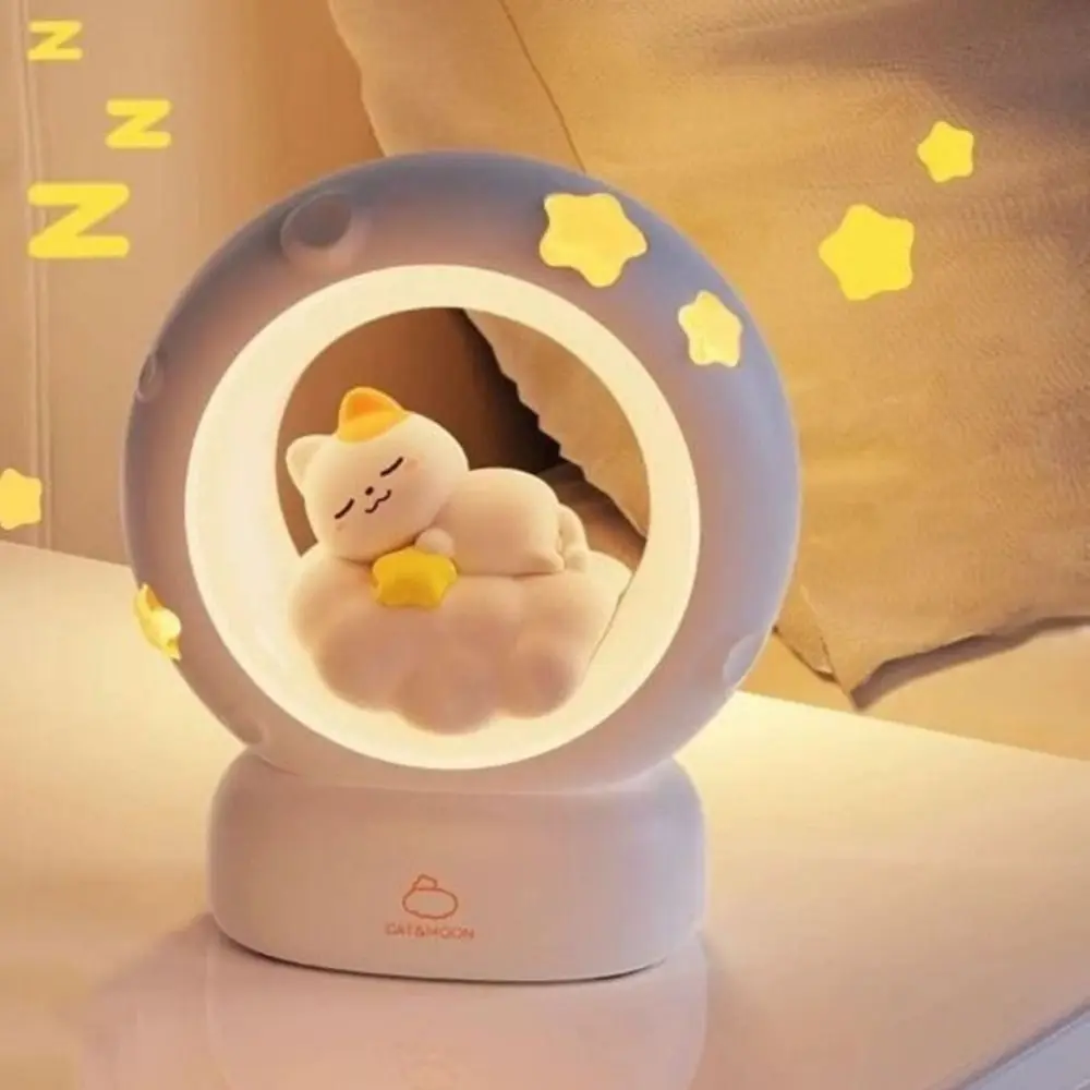 USB Charging Rabbit Cat Night Light Soft Light Adjustable Brightness Cartoon Rabbit Lamps Decorative Eye Protection