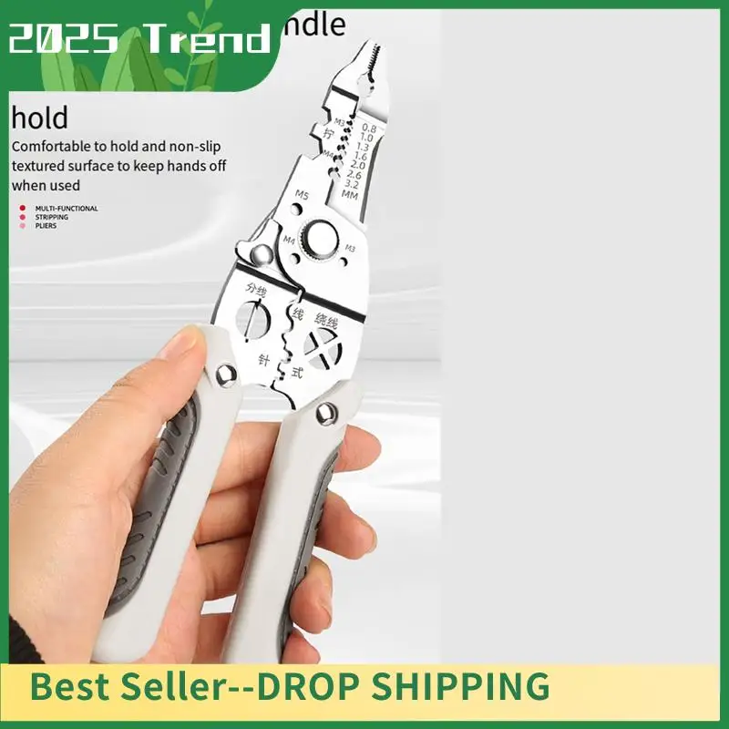 

AA14 New Electrician Specific Wire Stripping Pliers Multifunctional Electricians Maintenance Stripper Cable Crimper Pliers Tool