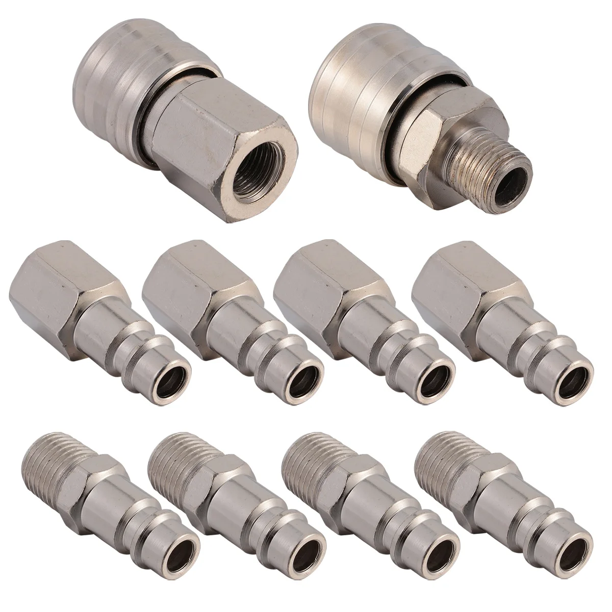 Pneumatic Connector Air Hose Fitting Compressor Coupler High Performance Nickel Plated Anti Rust Quick Release Set Tools