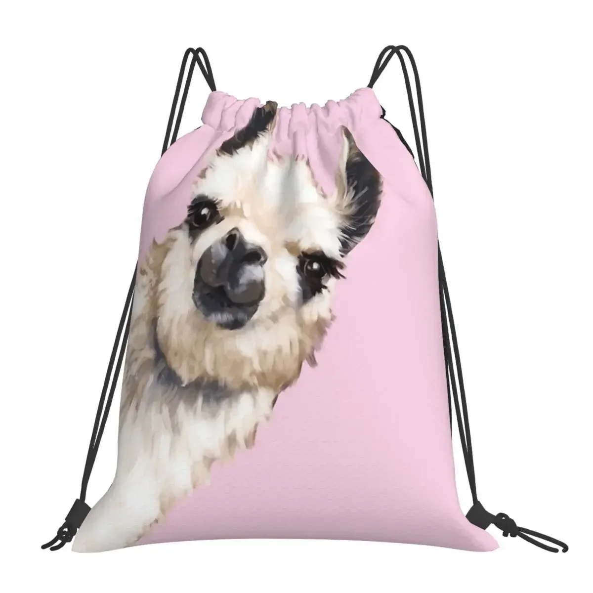 Sneaky Llama Backpacks Multi-function Portable Drawstring Bags Drawstring Bundle Pocket Storage Bag BookBag For Travel School