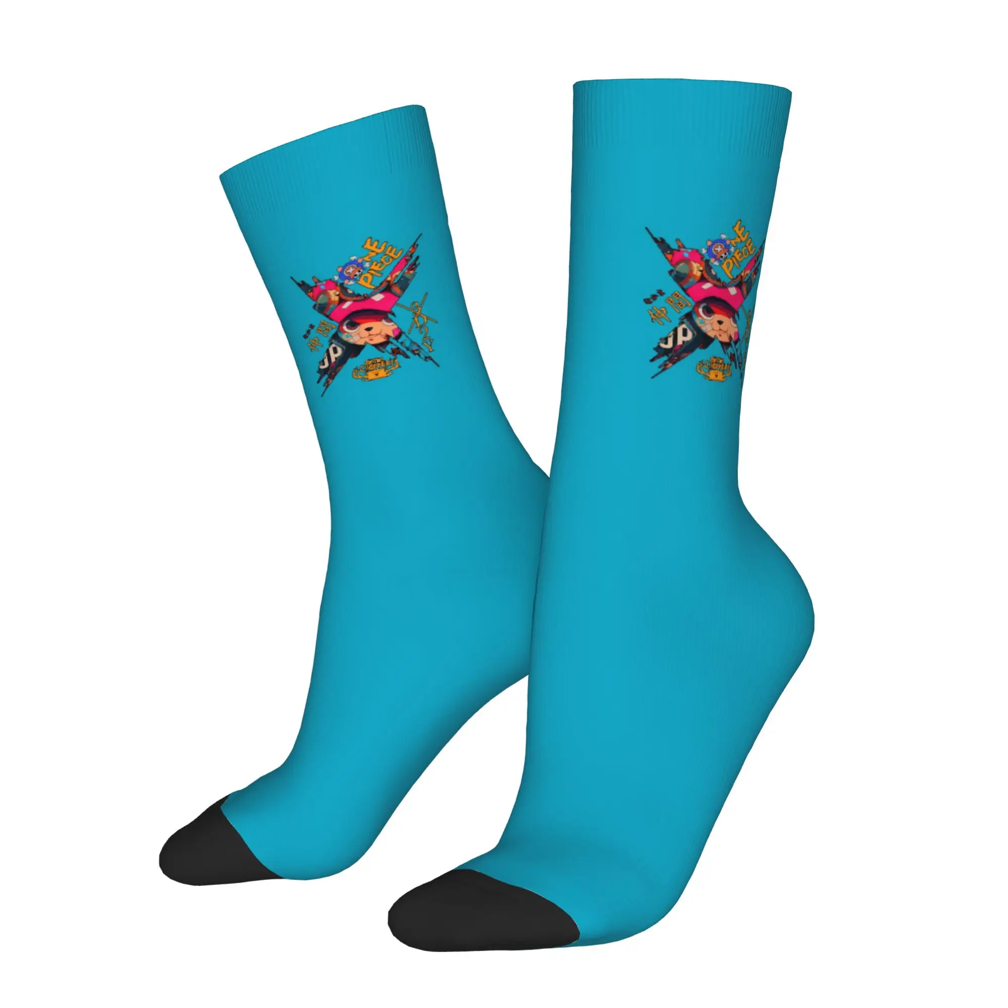 Funny Sock One Piece Trendy Style Tony Tony Chopper Image Hip Hop Seamless Pattern Printed Men Socks Novelty Men's Socks