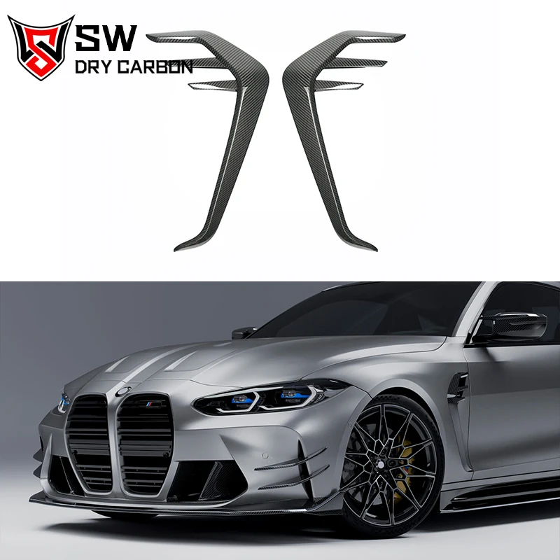 

For BMW G80 M3 G82 M4 3/4 Series G20 G28 Dry Carbon Fiber C-FA Style Front Fenders Spoiler Duck Wing Splitter Wind Blade Trims