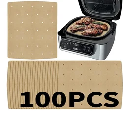 50pcs Air Fryer Paper Food Disposable Paper Liner Oil-proof Barbecue Plate Steamer For Ninja Foodi Airfryer Baking Accessories