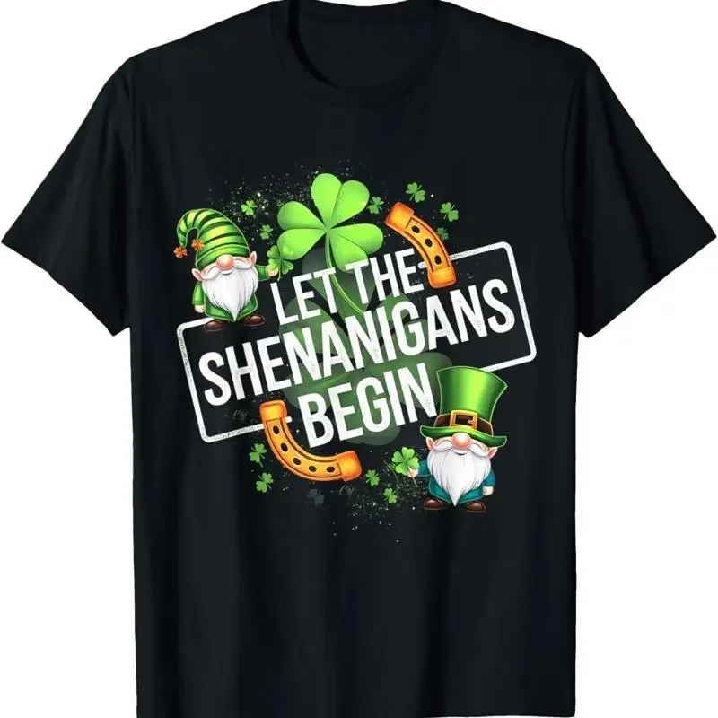 Funny Let The Shenanigans Begin For St Patricks Day Shamrock T Shirt