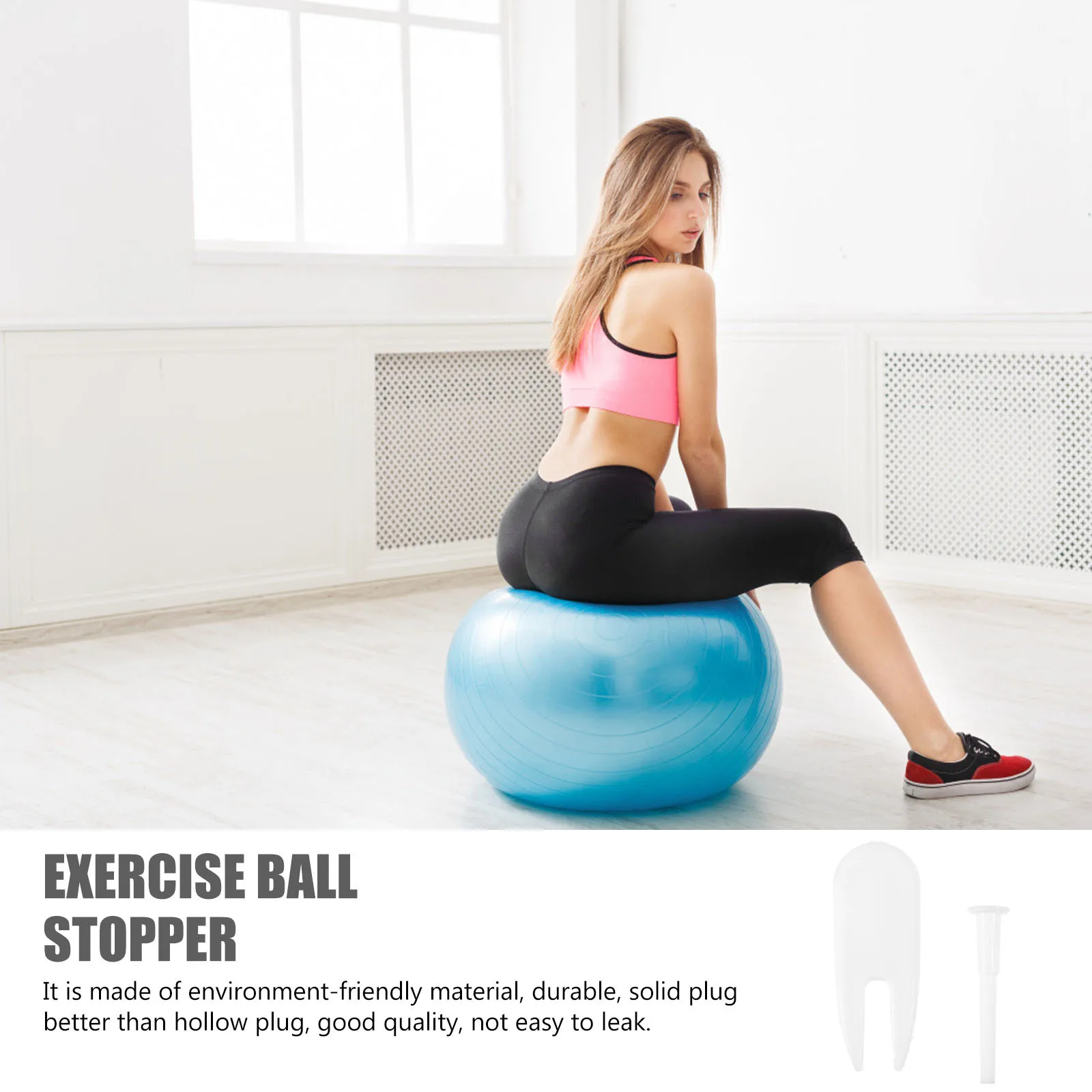 

6 set Exercise Ball Plug Replacement Yoga Fitness Inflatable Air Stopper Pin For Pilates Ball Swimming Ring Pp Plastic Durable