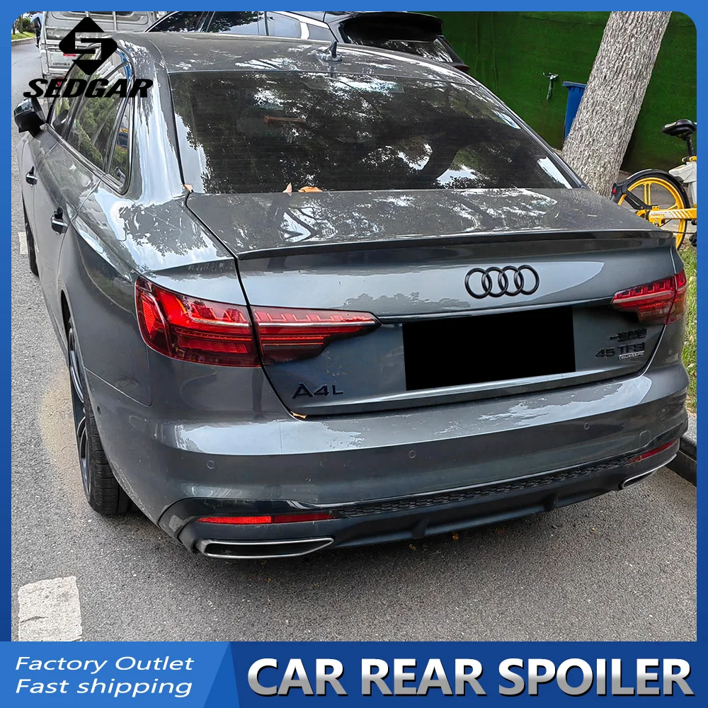 For 2017 2018 2019 2020 2021 2022 Audi A4L B9 B9.5 Spoiler High Quality ABS Plastic Unpainted Spoiler Trunk Boot Wing Spoiler