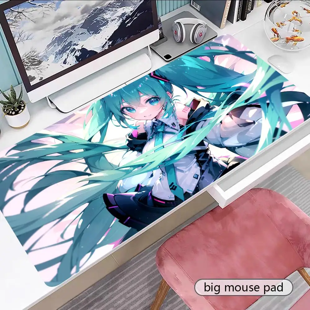 

H-Hatsunes M-Miku Anime Mouse Pad Gamer Keyboard Mouse Mat Rubber Cartoon Big Motbook Computer PC Mousepad
