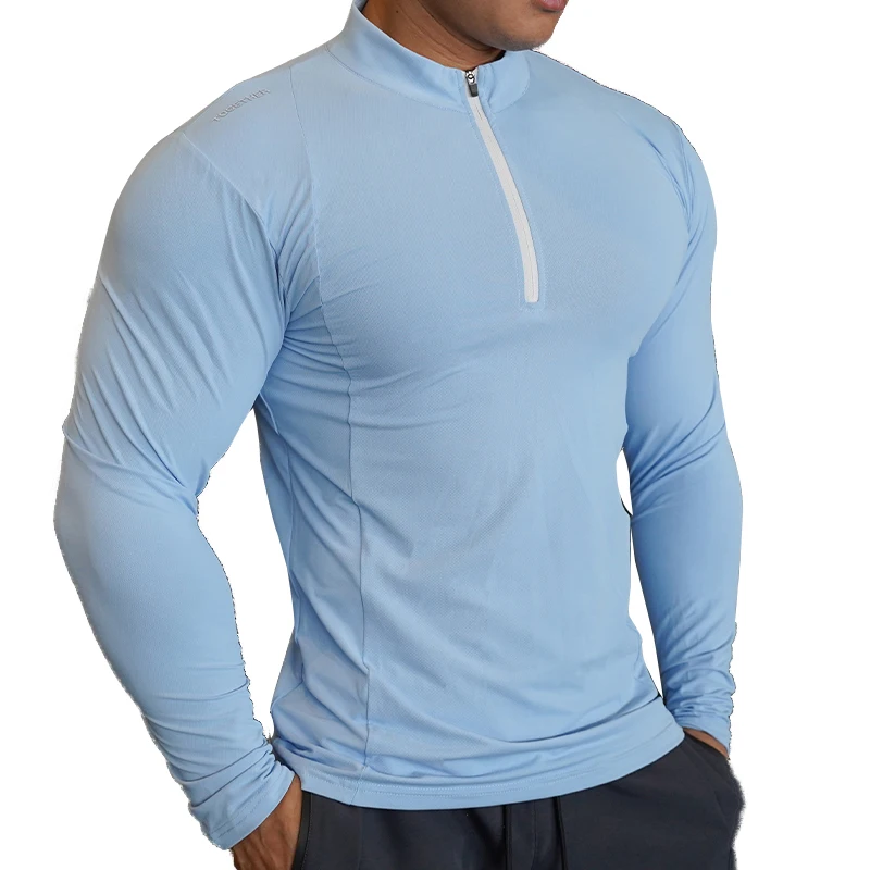 Autumn Compression Long Sleeve Men Running Gym Fitness T-Shirt Elastic Quick Dry Comfort Sports Bodybuilding Training Shirts