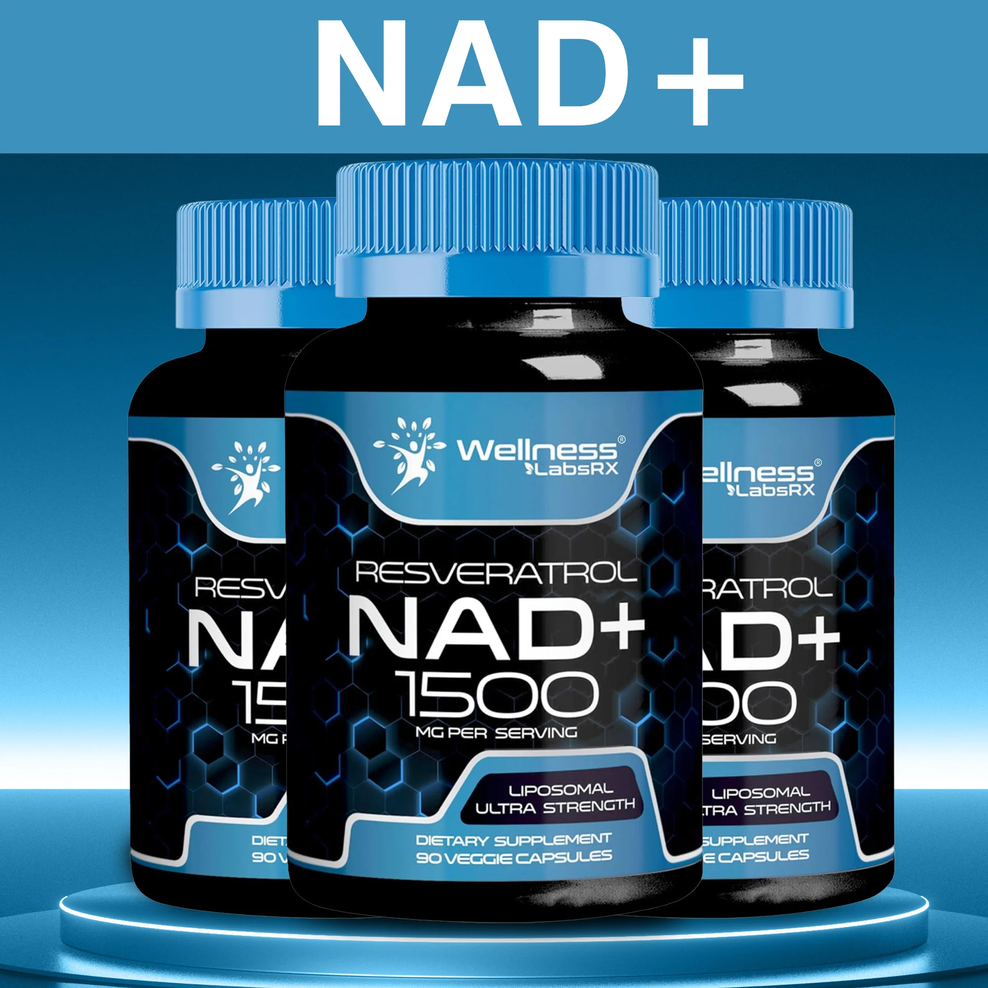 Suplemento Resveratrol NAD+: apoya la salud celular, la resistencia y el envejecimiento saludable, apoya la reparación del DNA y el metabolismo saludable