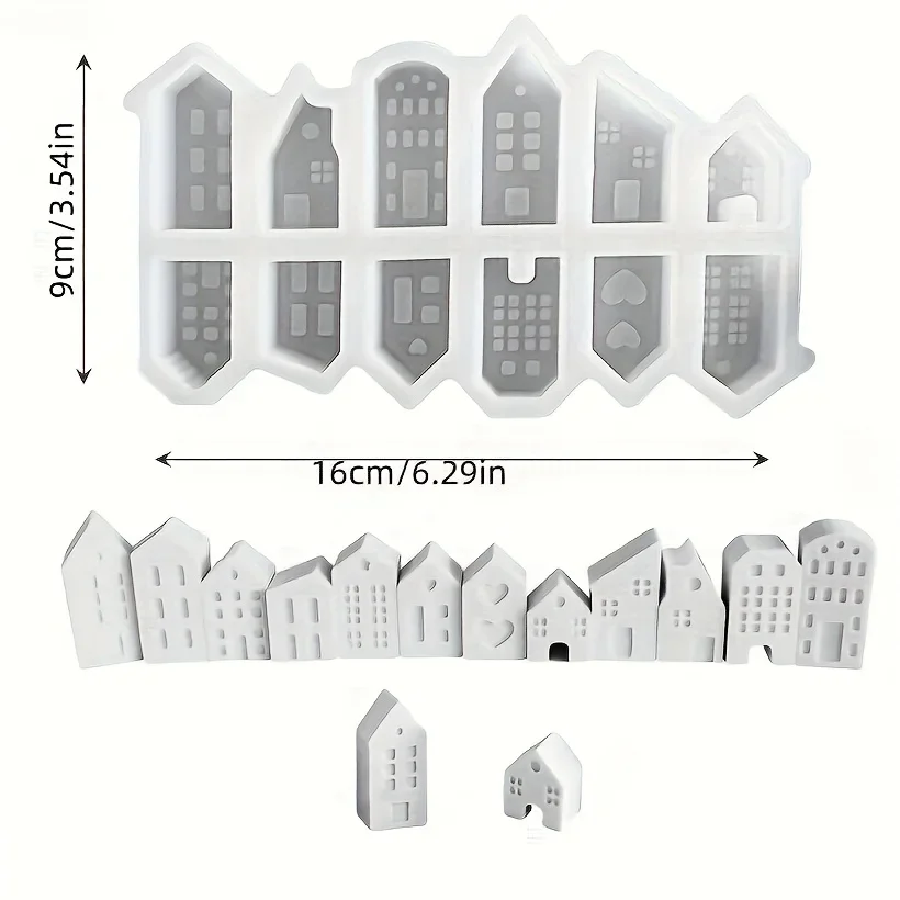 

Mini house DIY epoxy resin mold series silicone molds for making candle molds, resin molds, ornament decoration oh530-LJX