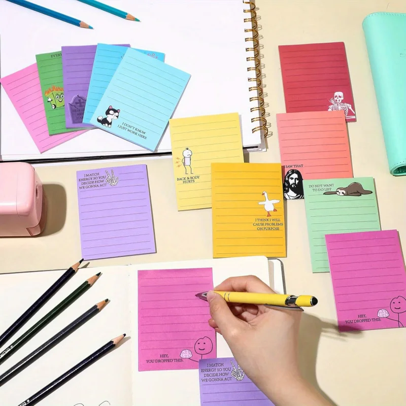 6 هدايا زميل مثيرة للاهتمام - ملاحظات لاصقة للمكتب المتناظري، مع عبارات مضحكة ونكتات عدوانية سلبية، 10.16 × 7.62Centtimete #6