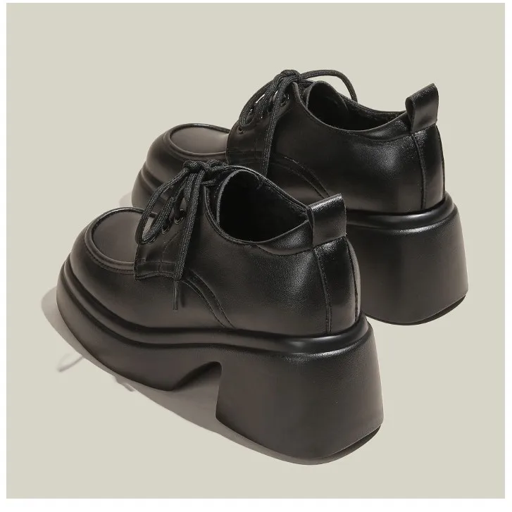 

Leather Shoes for Women 2025 Spring and Autumn New Style Thick soled British Style loafers for Women