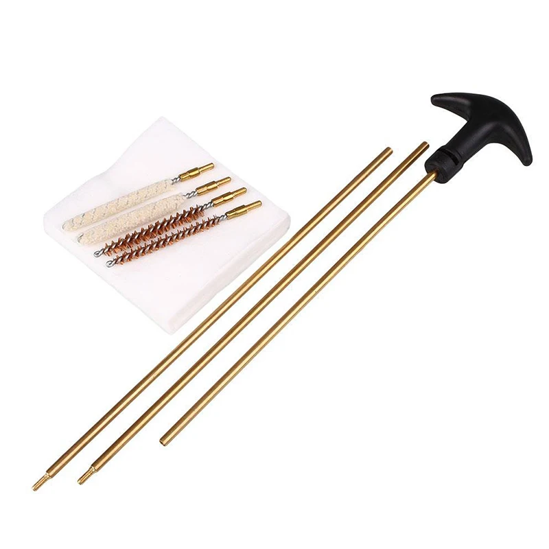 1 Set Tactical Barrel Cleaning Kit 177&.22 4.5/5.5MM Rifle Pistol Airgun Brush Rod Cleaner Handgun Cleaning Tool Set