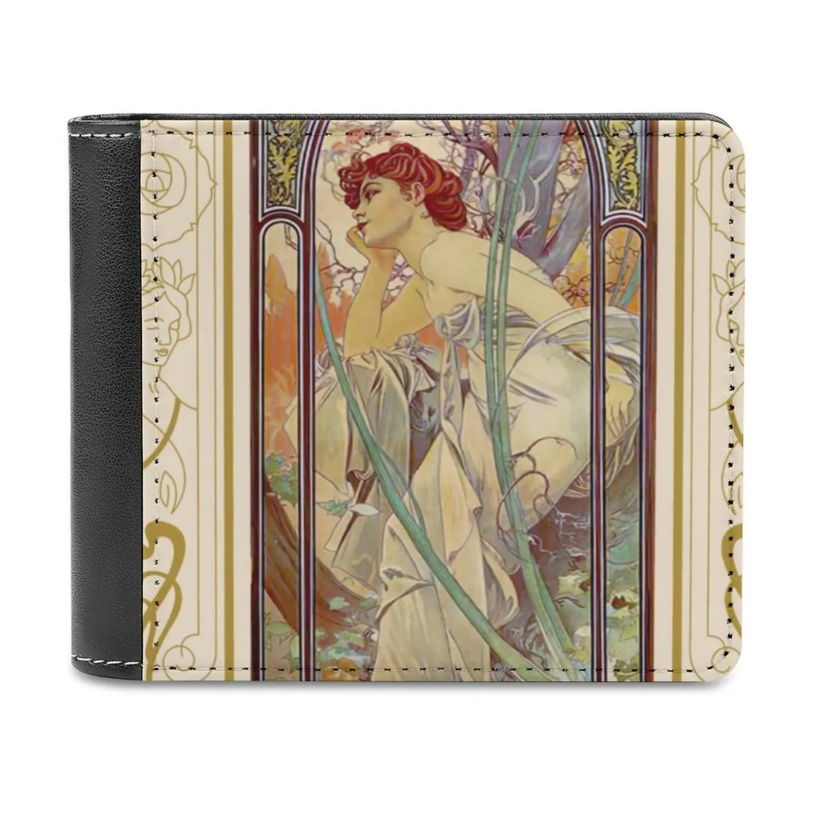 

Alphonse Mucha Evening Contemplation Series The Times Of The Day Men's Wallet Leisure Travel Lightweight Portable Wallets Short