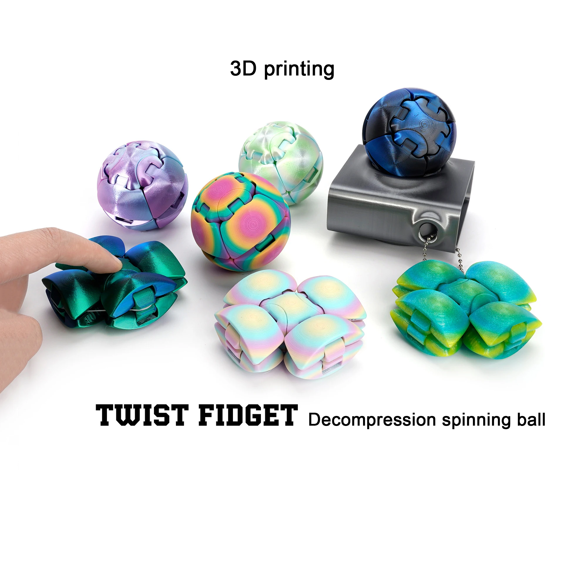 3D printing gear ball decompression tool, rotating ball, movable integrated gear ball, puzzle creative gift