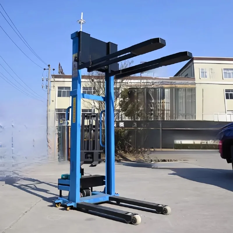 

1 Ton Electric Stacker: Hand-Operated Portable Forklift with Self-Lifting, Multi-Purpose Shovel Loader