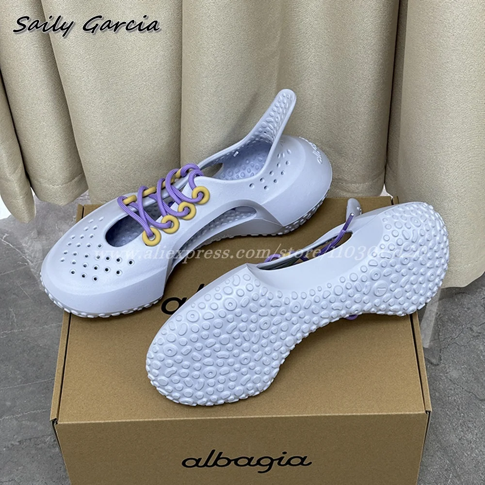 

Solid Breathable Hollow Shallow EVA Injection Shoes Summer NEW All-Match Casual Shoes Round Toe Platform Anti-Slip Women Shoes