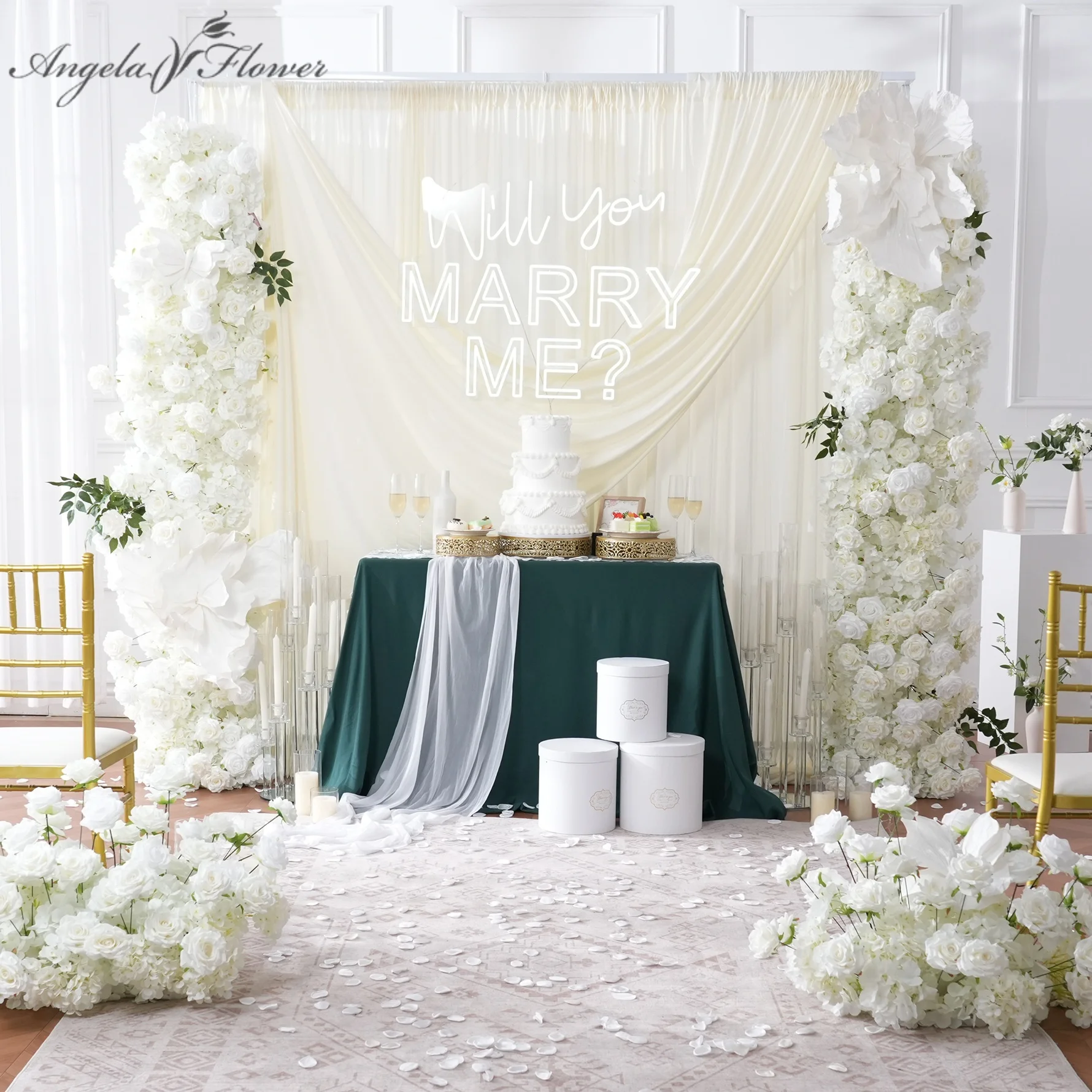 ترتيب زهور أنجيلا A8147 من الو - مراجعة Aisle Runner White وسعره
