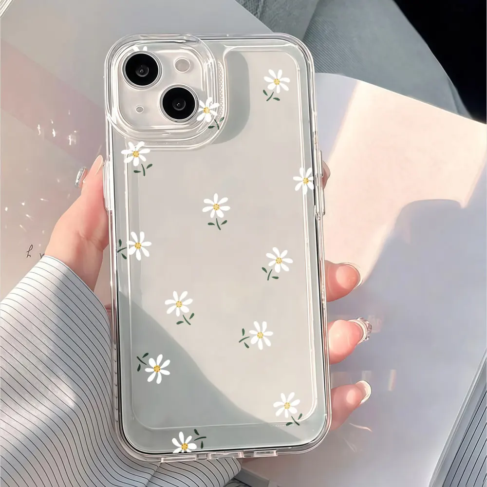 Phone Case For Samsung Galaxy S25 Ultra S26 Plus S24 S23 Plus Ultra FE Note 20 4G 5G A55 A36 A53 A54 A56 Cover Minimal Floral