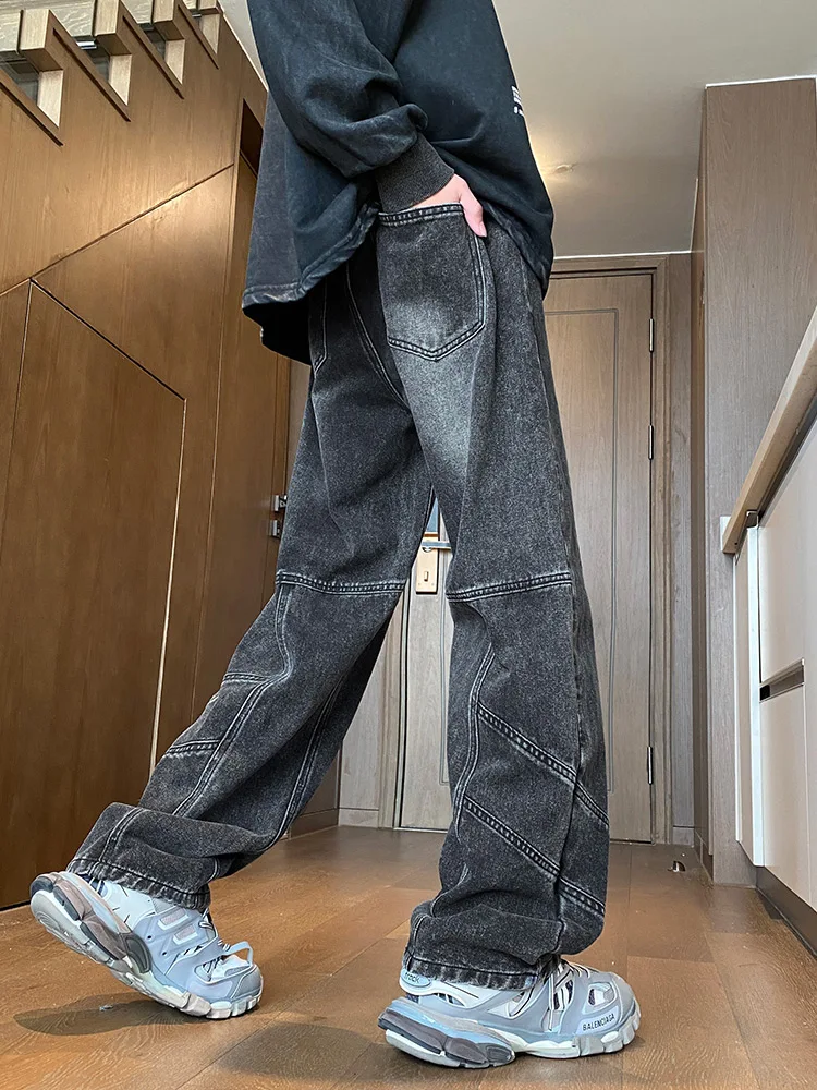 

American Retro Workwear Jeans Loose Straight Hip Hop Long Trousers Trendy Brand Youthful ular Spring Autumn Wear