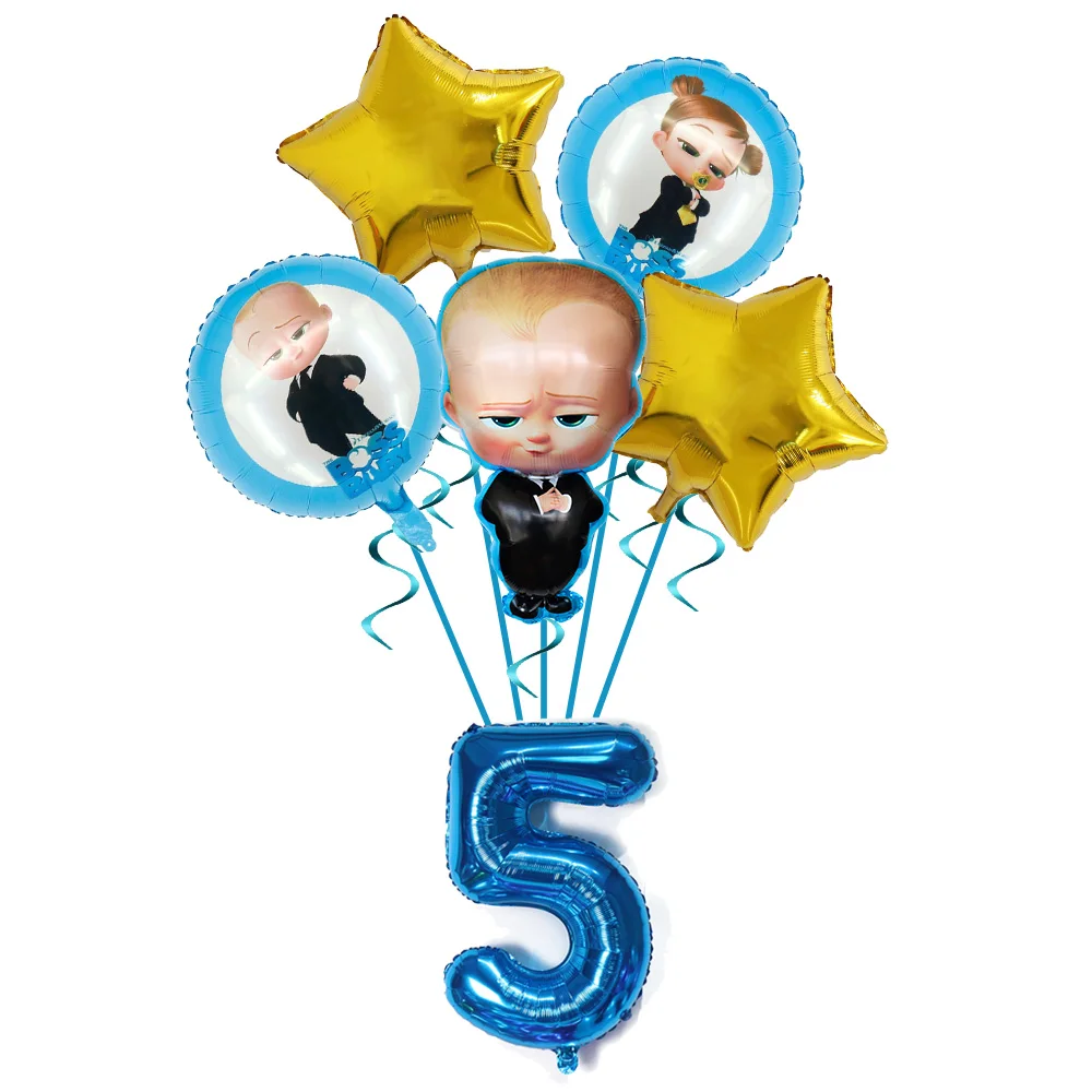 Boss Baby Cartoon Geburtstagsparty Dekorationen Hintergrundbanner Teller Becher Servietten Tischdecke Ballons Jungen Mädchen Party Babyparty – Detail 28
