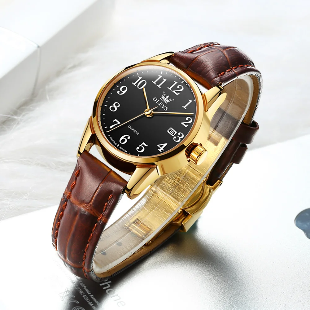 Women's Ultrathin Quartz Watch with Leather Strap