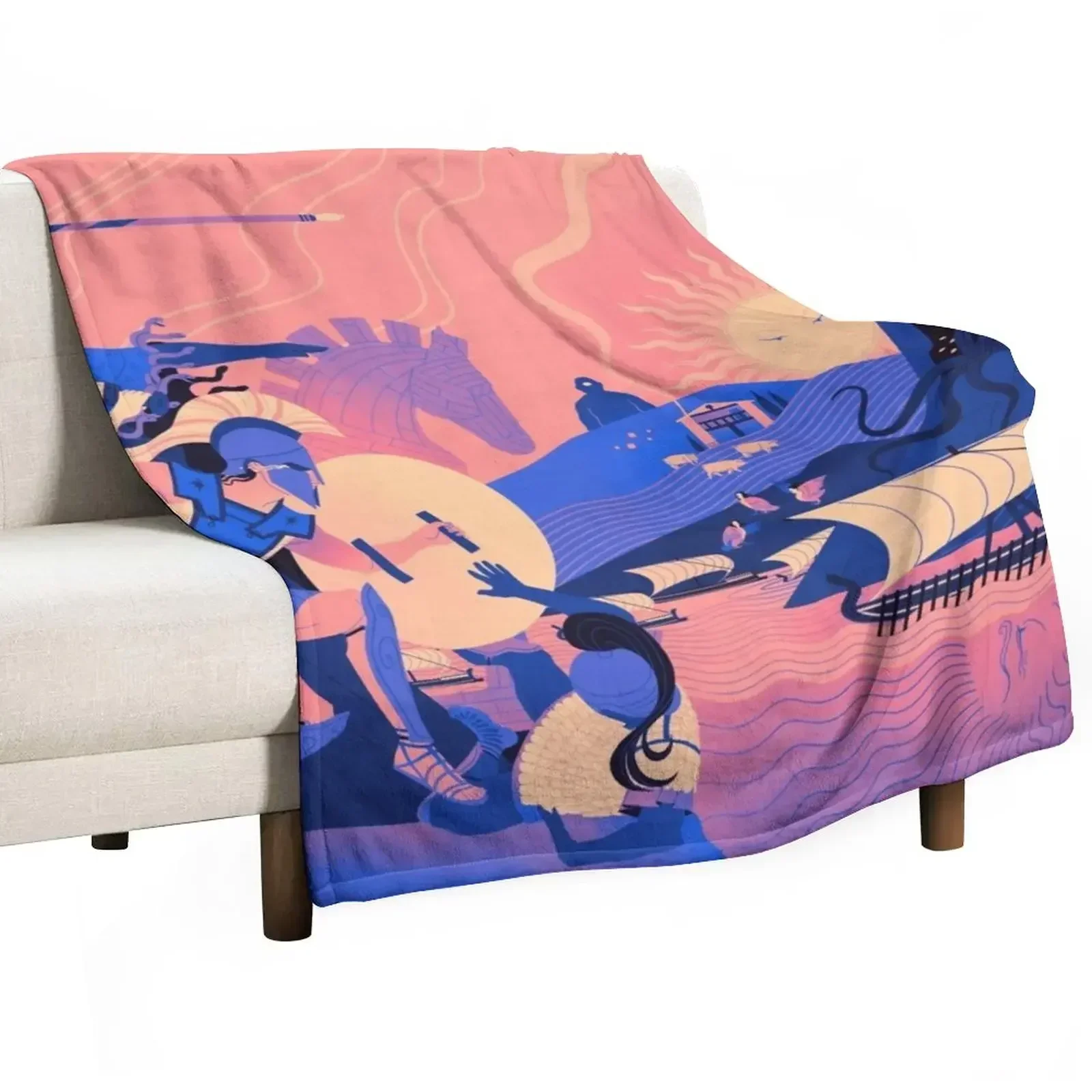 Homeric Landscape - Summer Throw Blanket Hairys Large Travel Vintage Luxury Brand Blankets For Baby Blankets