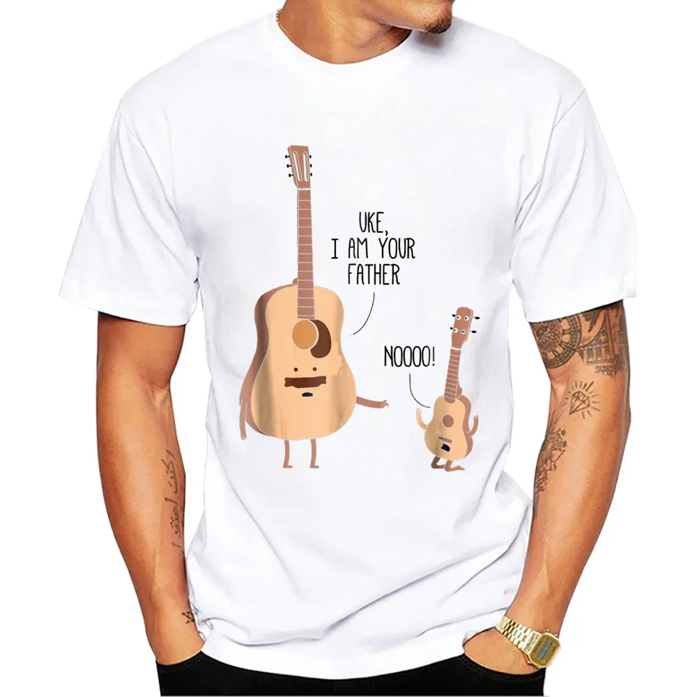 TEEHUB Funny Guitar Music Men T-Shirt I Am Your Father Ukulele Printed Harajuku T Shirts Short Sleeve Tshirts Cool Tee