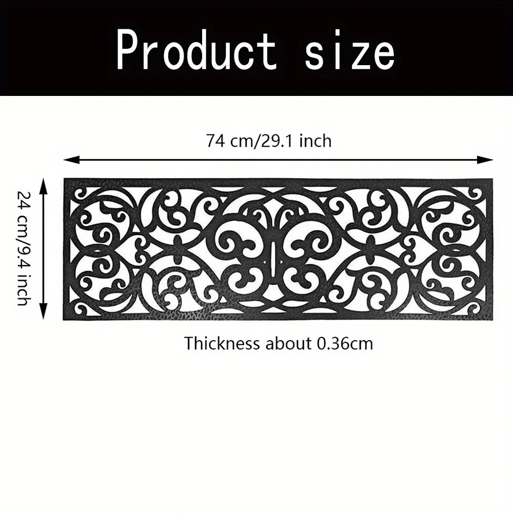 1/4 Pack Rubber Stair Mats Non Slip Stair Treads Mat, Cloth Duct Tape Rubber Scroll Doormat for Outdoor Indoor Entrance Stairs