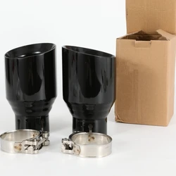 1 Piece Car Black Stainless Steel Exhaust System Muffler Tip End Bevel Edge Outlet Universal Modified Exhaust Pipe Accessories