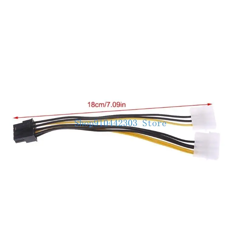 652F 2 x 4-Pin LP4 To 8-Pin PCI for Express Video Card ATX PSU Power Adapter Cable,18cm/7.09 inch