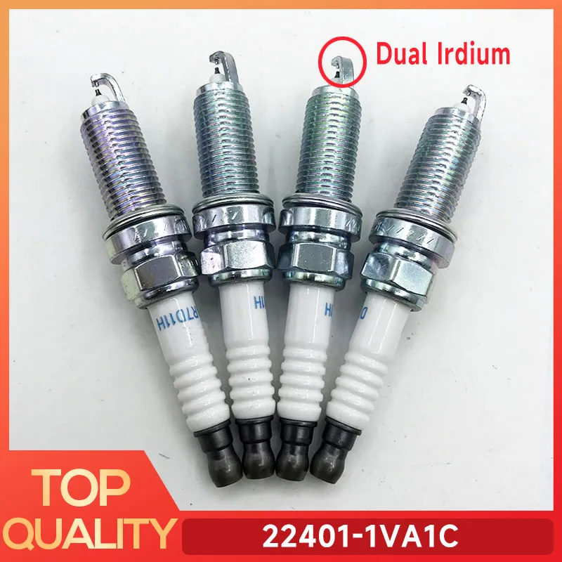 

New 4PCS 22401-1VA1C DILKAR7D11H Dual Iridium Spark Plug For Nissan Rogue 2.0L 2017 X-TRAIL QASHQAI 22401 1VA1C Auto Part