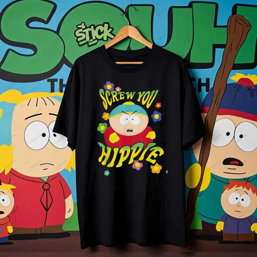 

Fun South Park Cartoon Character Women's Men's T-shirt Harajuku Street Wear Unisex Clothing Kawaii Kenny Printed Cotton Shirt