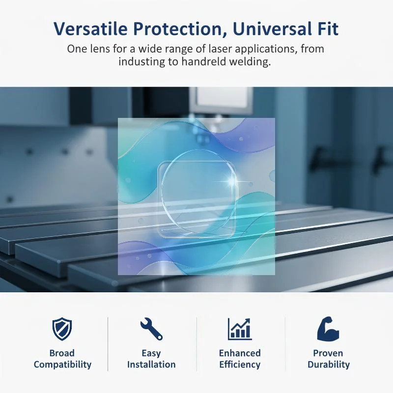 Laser Protection Lens High Light Transmittance Scratch Resistant for Fiber Laser Cutting Engraving Workshops