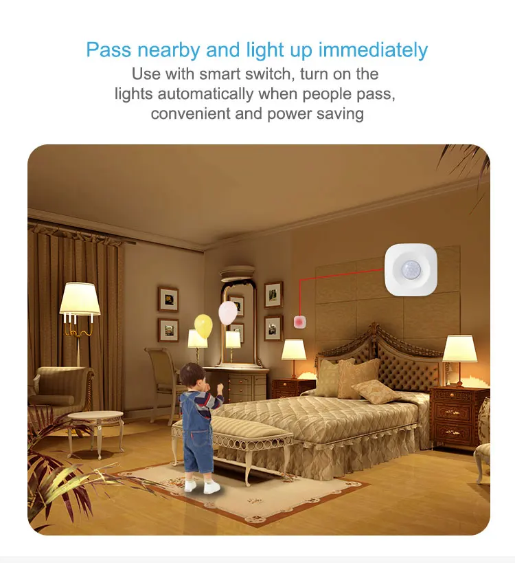 Alexa Tuya WiFi Motion PIR Sensor Detector Alarm Smart Life APP Wireless Home Security System Human Body Movement Detector