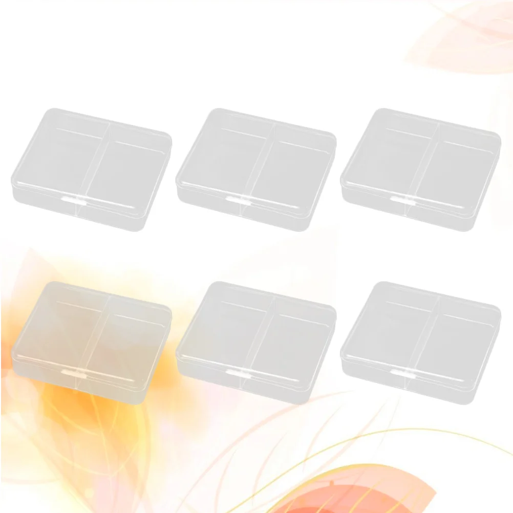 

6 Pcs Jewelry Storage Organizer Container with Lid Clear Transperant Case Cover