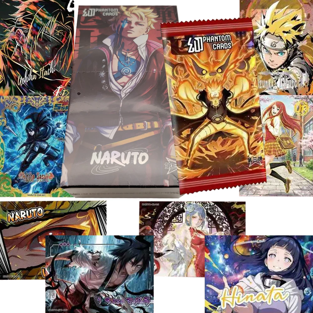 Naruto PHANTOM CARDS Collection for Kid Classic Combat Anime IP Character English Language Trading Card Unique Creative Toy Gift