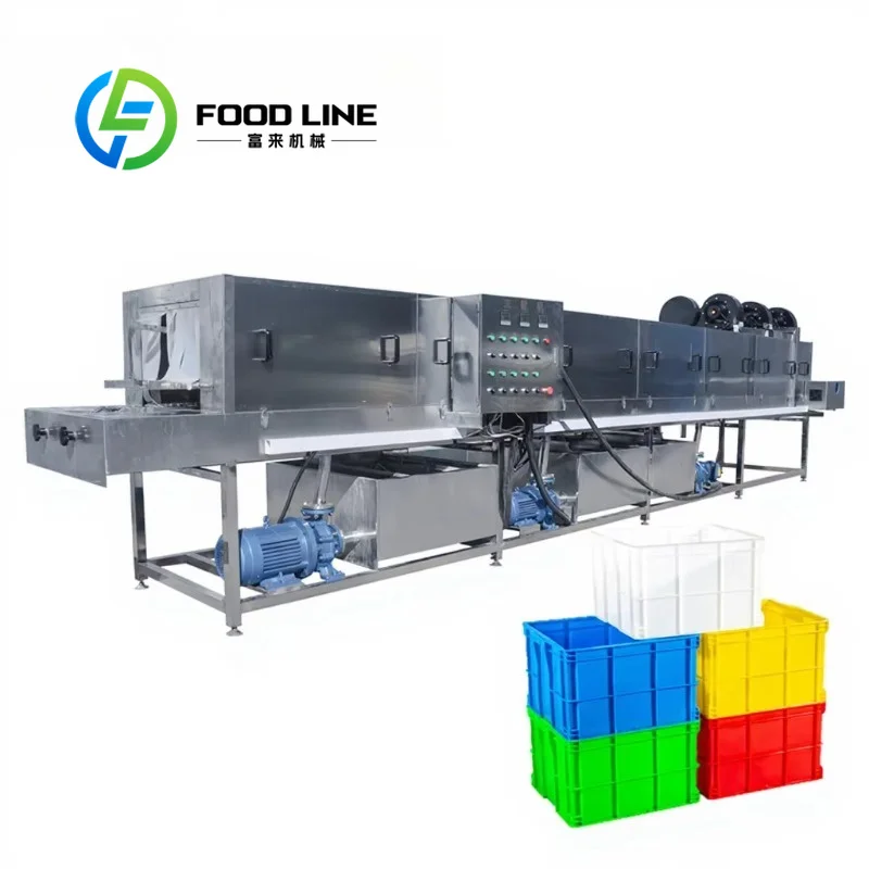 High Pressure Disinfection Tunnel High-pressure Spray Basket Washing Machine Baking Tray Cleaning Machine for Sale