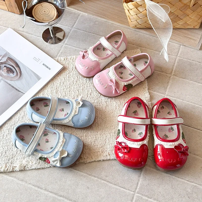 Girls New Shoes Fashion Sweet Embroidery Toddlers Kids Casual Shoes Soft Soled Comfortable Versatile Children Princess Shoes