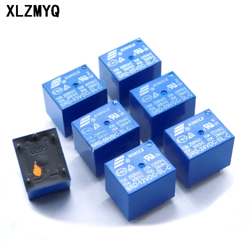 20PCS Power Relay SRD -05V 06V 09V 12V 24V 48VDC -SL-C 10A 250VAC Relay 5PIN SRD-05VDC-SL-C SRD-12VDC-SL-C SRD-24VDC-SL-C