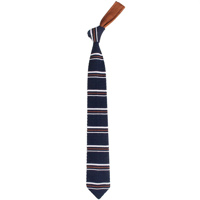 Handmade 7CM Knitted Wool Neckties Fashion British Casual Striped Ties For Men Women Green Long Cravat Neckwear Shirt Accessory