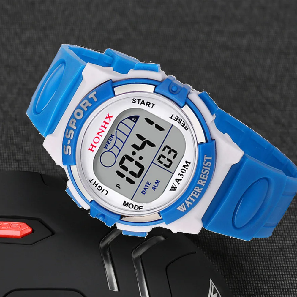 New Waterproof Children Boys Girls Digital Led Sports Watch Multi-Function Alarm Clocks Led Digital Wrist Watch Kids Reloj NiñO