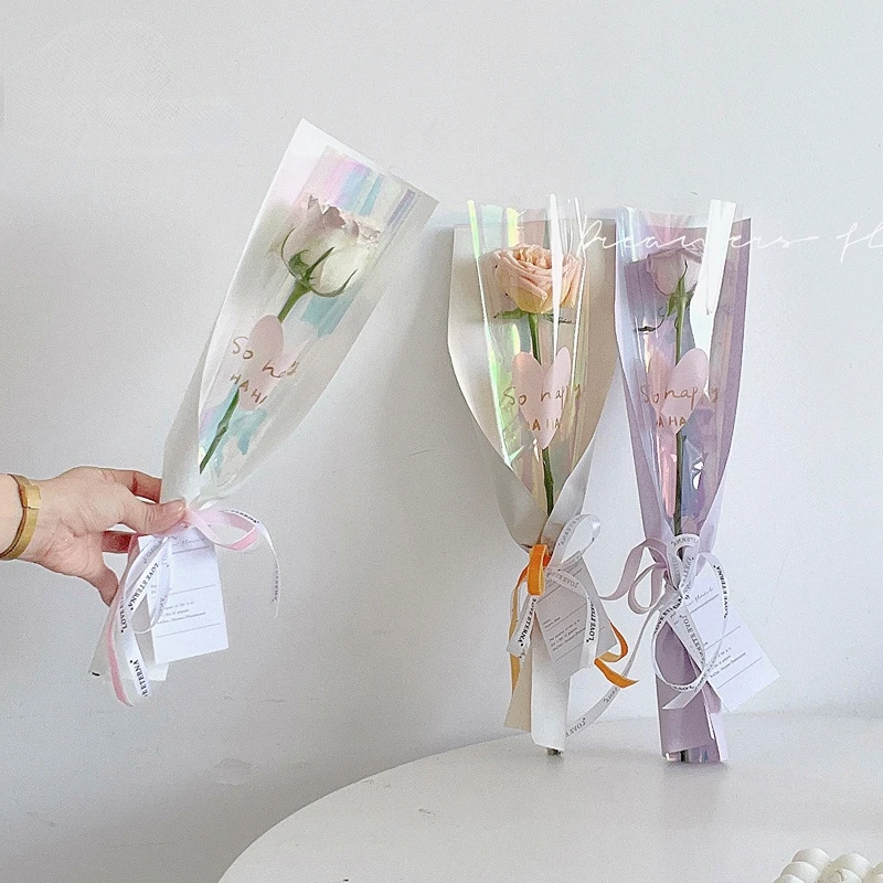 50PCS Magic Single bag Flower Wrapping paper Floriculture Bag Rose bouquet bag Wedding Decor