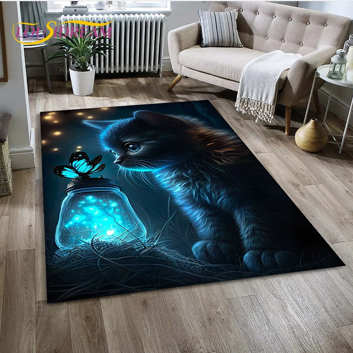 

HD-Style Cartoon Cute Calico Cat,Persian Cat,Ragdoll Carpet Rug for Home Living Room Bedroom Sofa Doormat Decor,kid Non-slip