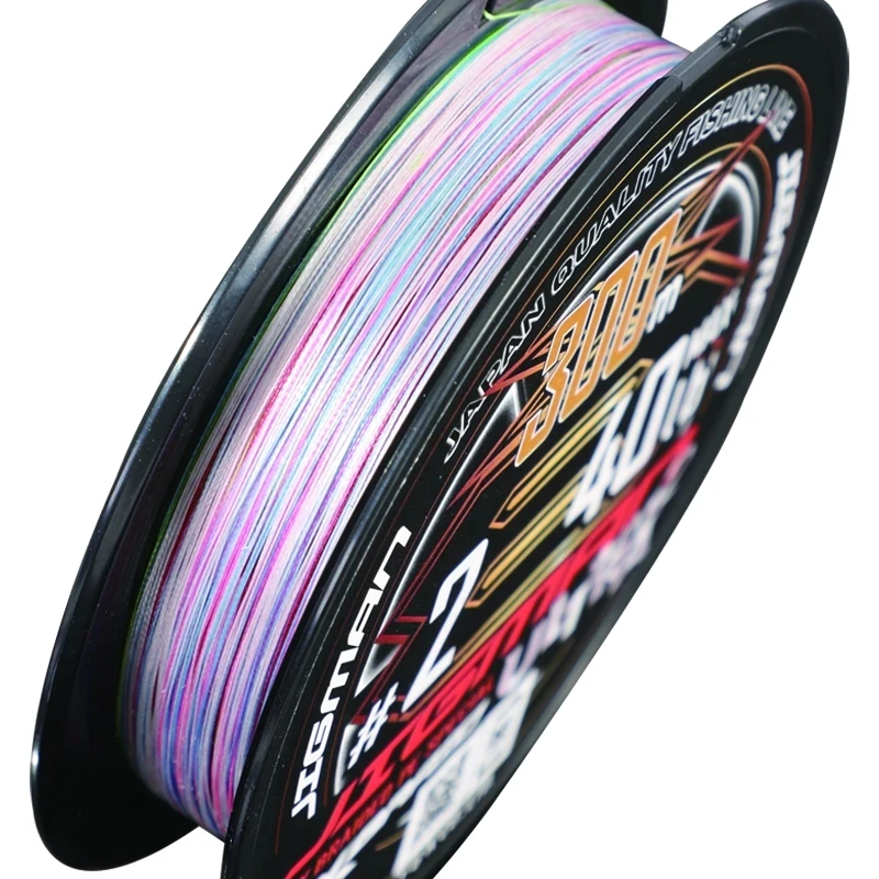 YGK-Upgrade X8 Braid Jigman Ultra PE Fishing Line, Multicolored High Strength, Ocean Fishing Line, Made in Japan, 200m, 300m