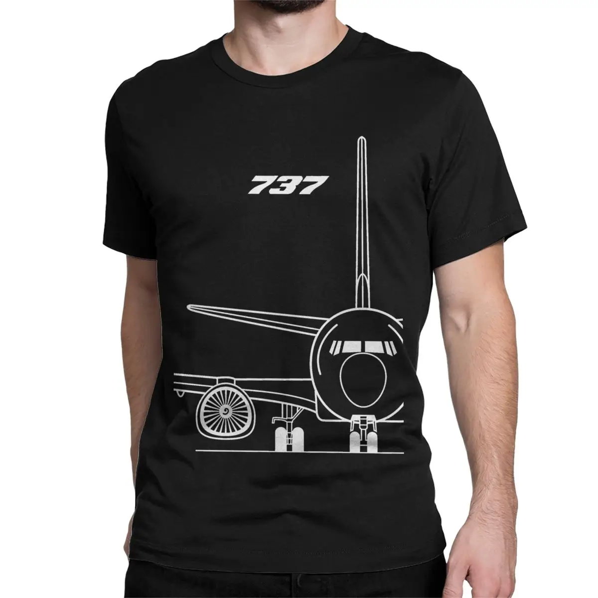 B737 Aircraft T-Shirts for Men Women Boeing 737 Funny 100% Cotton Tees O Neck Short Sleeve T Shirts Gift Tops