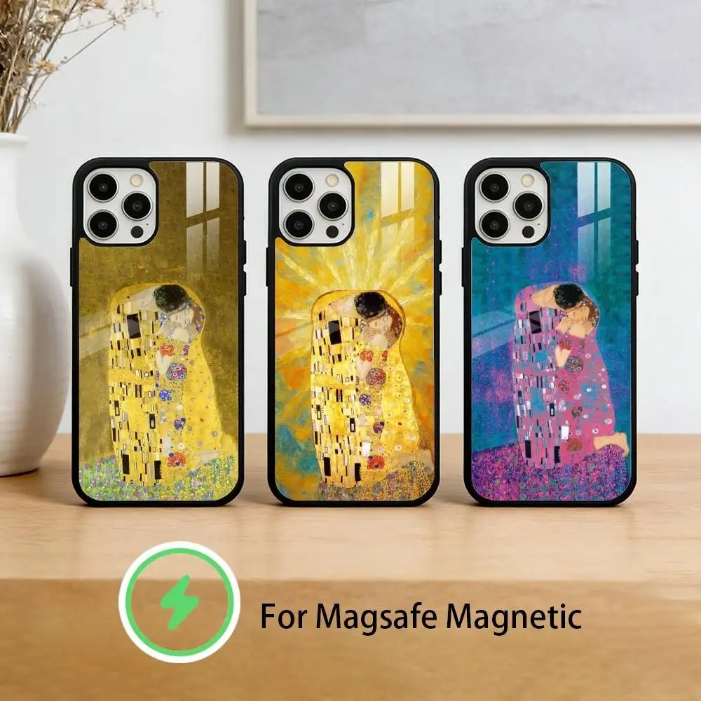 

The Kiss G-Gustav Klimt P-Painting Phone Case For iPhone 17/16/15/14/13/12/Plus/Pro/Max for Magnetic Wireless Charging