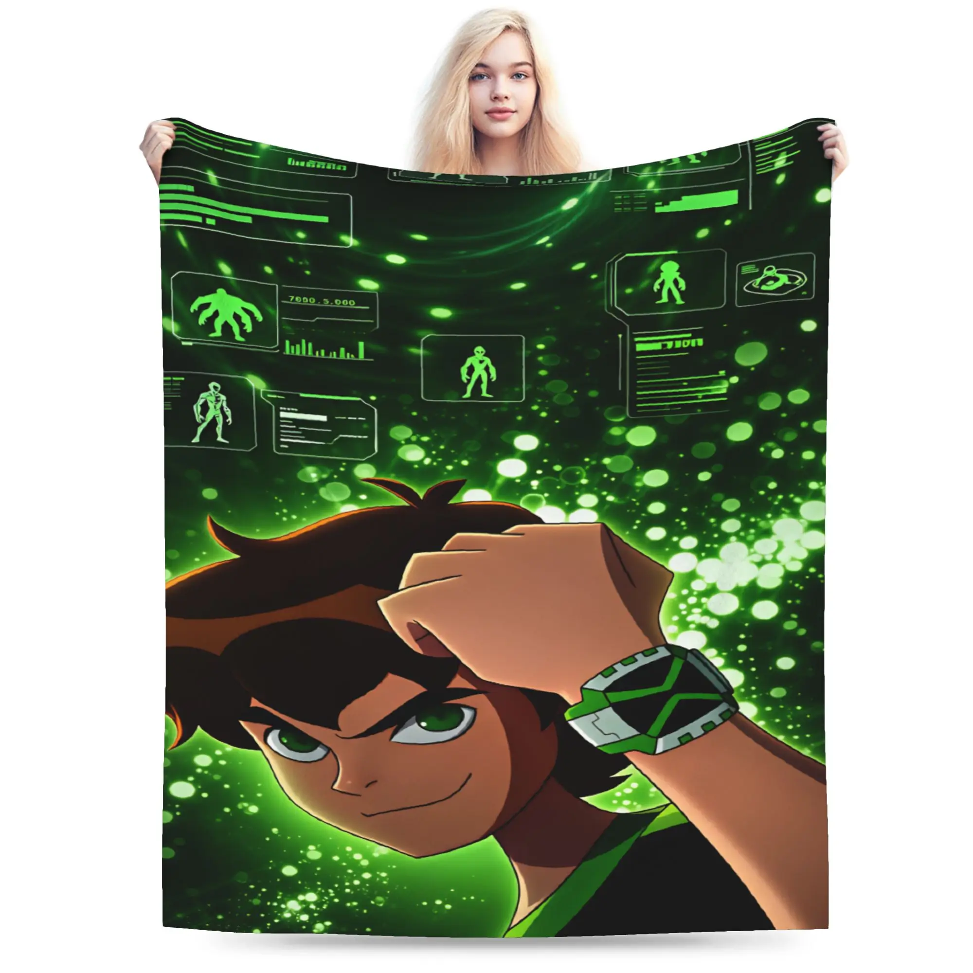 Ben 10 Cartoon Blanket Winter  Super Soft Throw Blanket For Girls Living Room Flannel Bedspread Bed Cover
