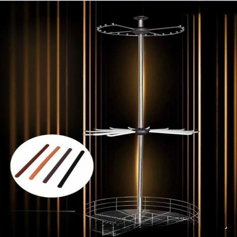 Rotating hanger 360 degrees, multi-functional cloakroom corner, storage three-layer clothes rod