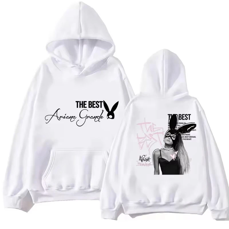 2026 Ariana Grande Men's and women's hoodies, Harajuku hip-hop pullovers, hoodies, sweatshirts, fashionable women's streetwear